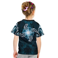 New Zealand Matariki Waita Kid T Shirt Maori Moko Dark Blue Galaxy LT05 - Polynesian Pride