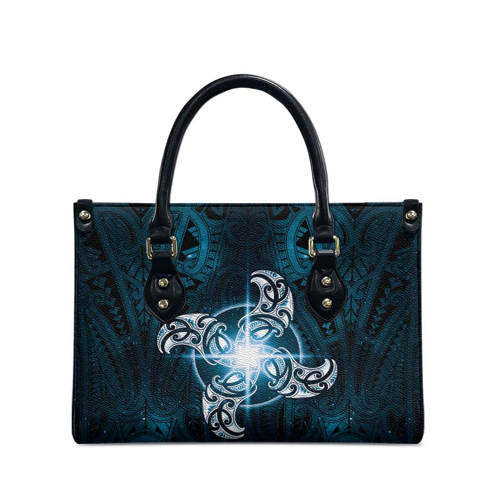 New Zealand Matariki Waita Leather Bag Maori Moko Dark Blue Galaxy LT05 - Polynesian Pride