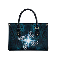 New Zealand Matariki Waita Leather Bag Maori Moko Dark Blue Galaxy LT05 - Polynesian Pride