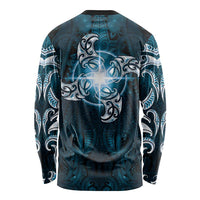 New Zealand Matariki Waita Long Sleeve Shirt Maori Moko Dark Blue Galaxy LT05 - Polynesian Pride
