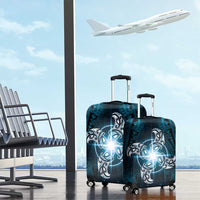 New Zealand Matariki Waita Luggage Cover Maori Moko Dark Blue Galaxy LT05 - Polynesian Pride