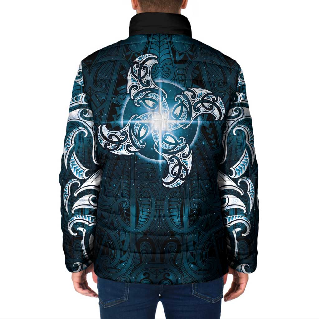 New Zealand Matariki Waita Padded Jacket Maori Moko Dark Blue Galaxy LT05 - Polynesian Pride