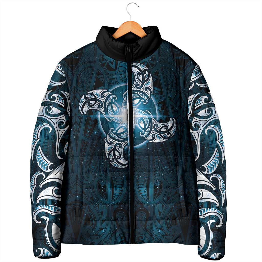 New Zealand Matariki Waita Padded Jacket Maori Moko Dark Blue Galaxy LT05 - Polynesian Pride