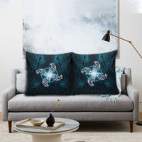 New Zealand Matariki Waita Pillow Cover Maori Moko Dark Blue Galaxy