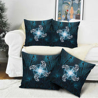 New Zealand Matariki Waita Pillow Cover Maori Moko Dark Blue Galaxy