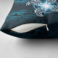 New Zealand Matariki Waita Pillow Cover Maori Moko Dark Blue Galaxy