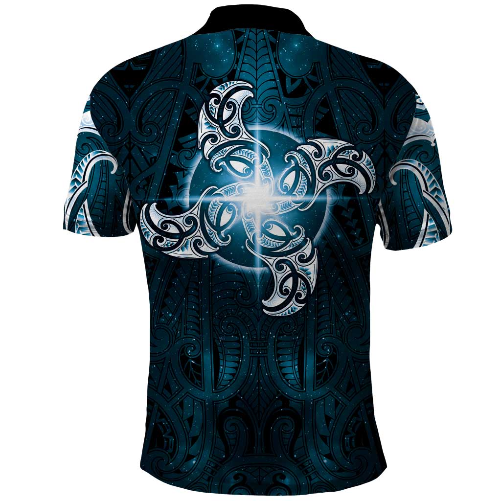 New Zealand Matariki Waita Polo Shirt Maori Moko Dark Blue Galaxy LT05 - Polynesian Pride