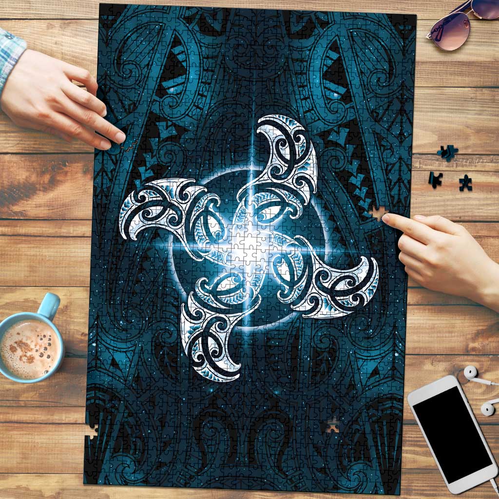 New Zealand Matariki Waita Puzzle Maori Moko Dark Blue Galaxy LT05 Blue - Polynesian Pride