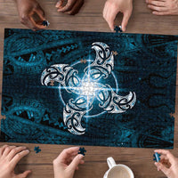 New Zealand Matariki Waita Puzzle Maori Moko Dark Blue Galaxy LT05 - Polynesian Pride