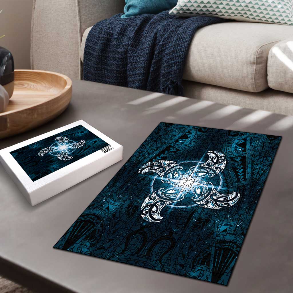 New Zealand Matariki Waita Puzzle Maori Moko Dark Blue Galaxy LT05 - Polynesian Pride
