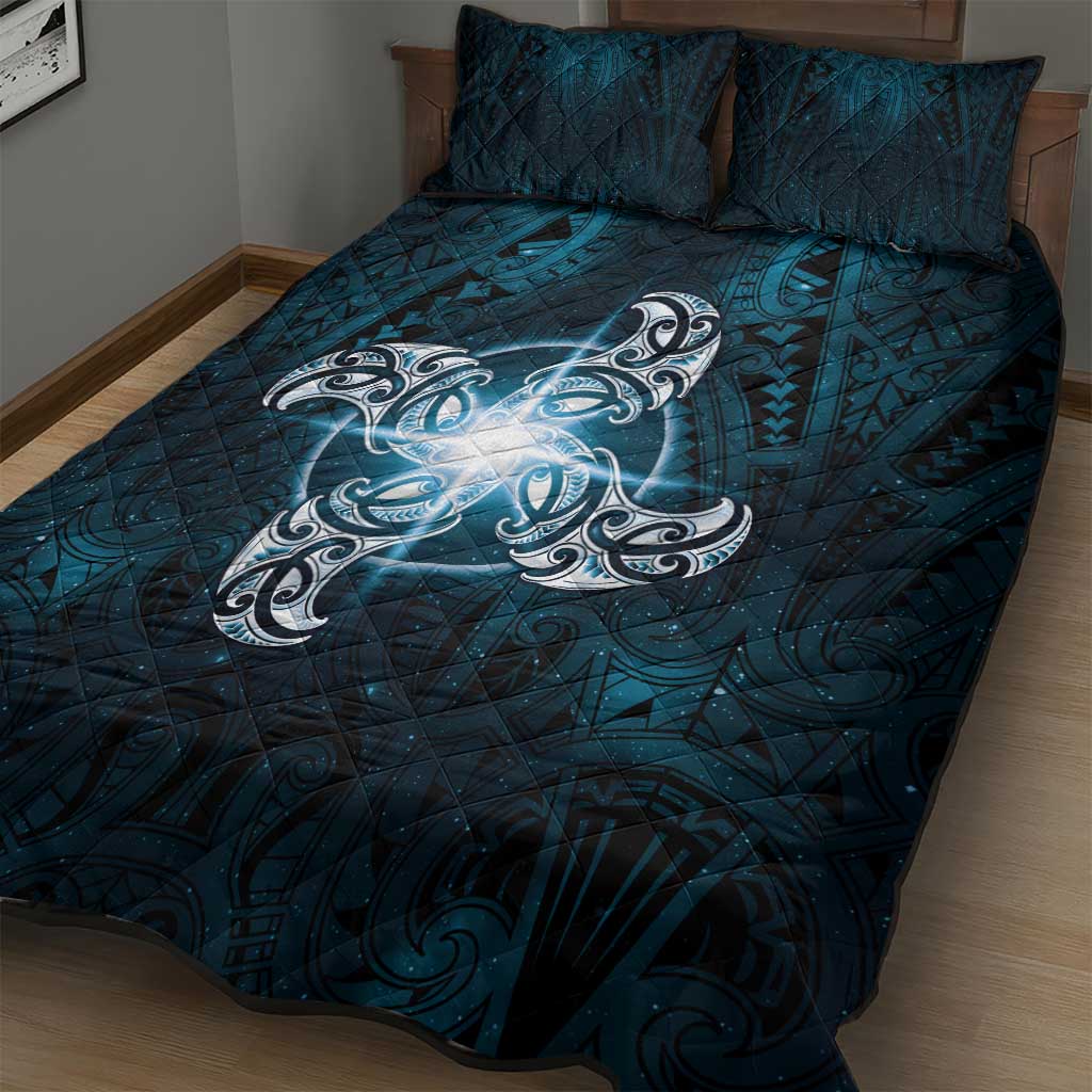 New Zealand Matariki Waita Quilt Bed Set Maori Moko Dark Blue Galaxy LT05 - Polynesian Pride