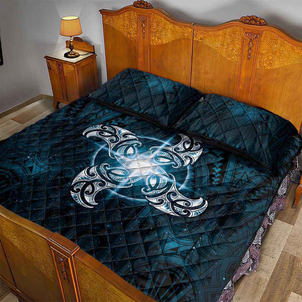 New Zealand Matariki Waita Quilt Bed Set Maori Moko Dark Blue Galaxy LT05 - Polynesian Pride