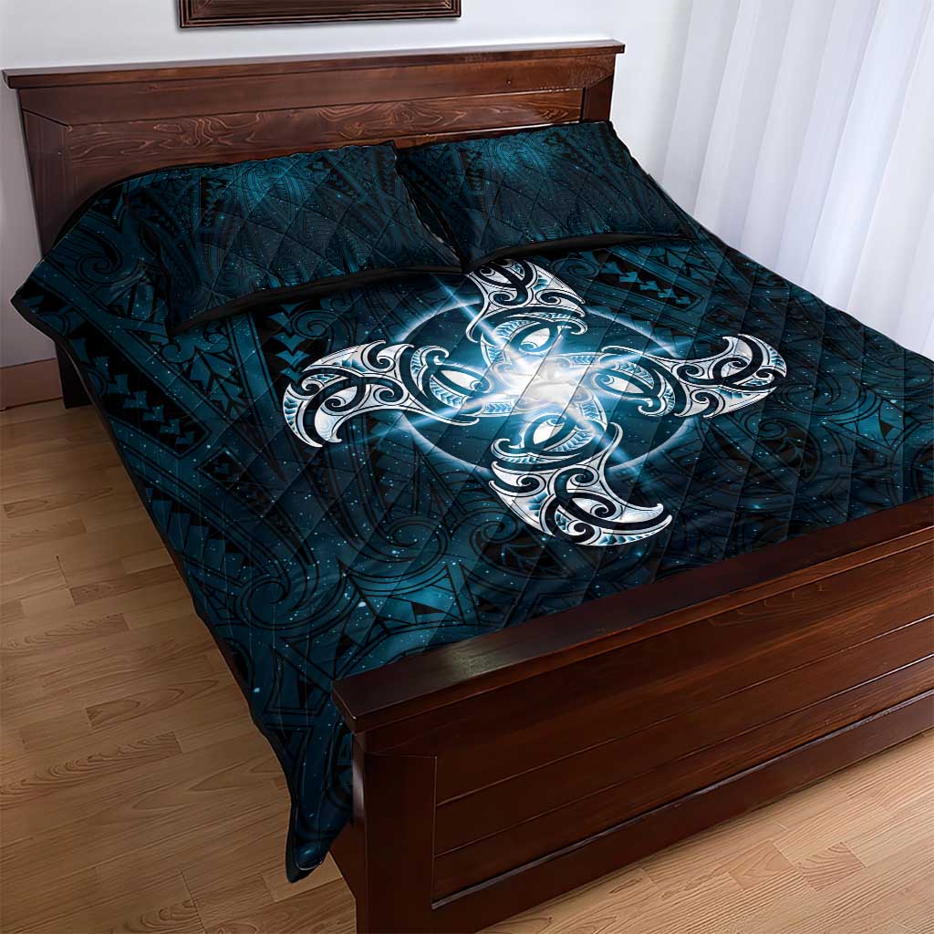New Zealand Matariki Waita Quilt Bed Set Maori Moko Dark Blue Galaxy LT05 - Polynesian Pride