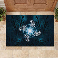 New Zealand Matariki Waita Rubber Doormat Maori Moko Dark Blue Galaxy LT05 Blue - Polynesian Pride