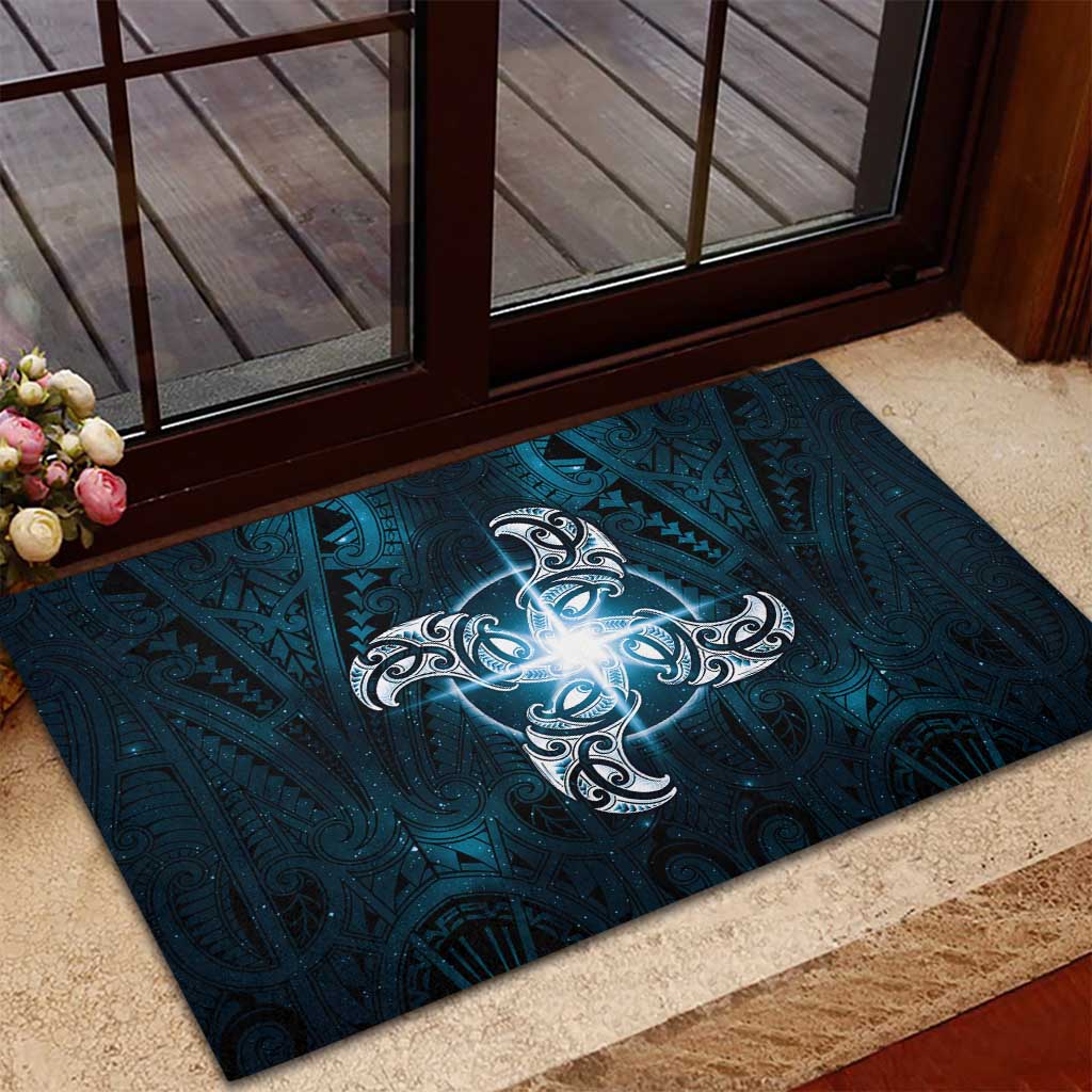 New Zealand Matariki Waita Rubber Doormat Maori Moko Dark Blue Galaxy LT05 - Polynesian Pride