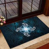 New Zealand Matariki Waita Rubber Doormat Maori Moko Dark Blue Galaxy LT05 - Polynesian Pride