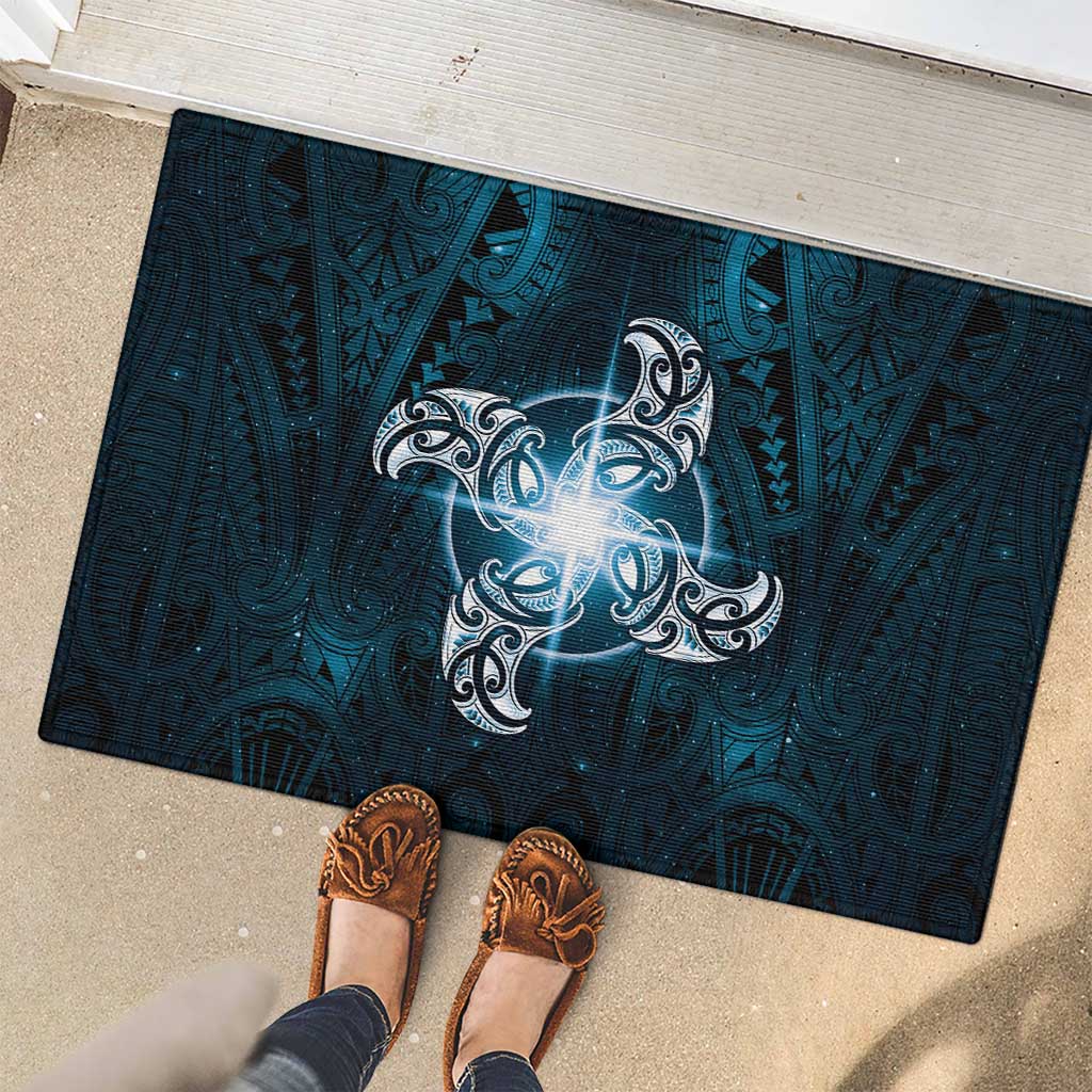New Zealand Matariki Waita Rubber Doormat Maori Moko Dark Blue Galaxy LT05 - Polynesian Pride