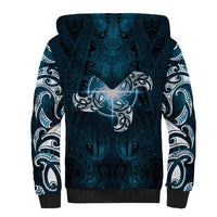 New Zealand Matariki Waita Sherpa Hoodie Maori Moko Dark Blue Galaxy LT05 - Polynesian Pride