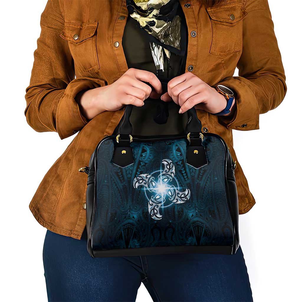 New Zealand Matariki Waita Shoulder Handbag Maori Moko Dark Blue Galaxy LT05 - Polynesian Pride