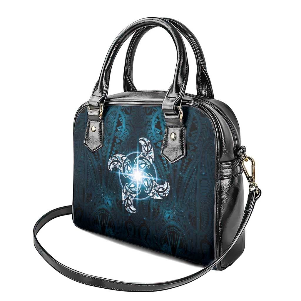New Zealand Matariki Waita Shoulder Handbag Maori Moko Dark Blue Galaxy LT05 - Polynesian Pride