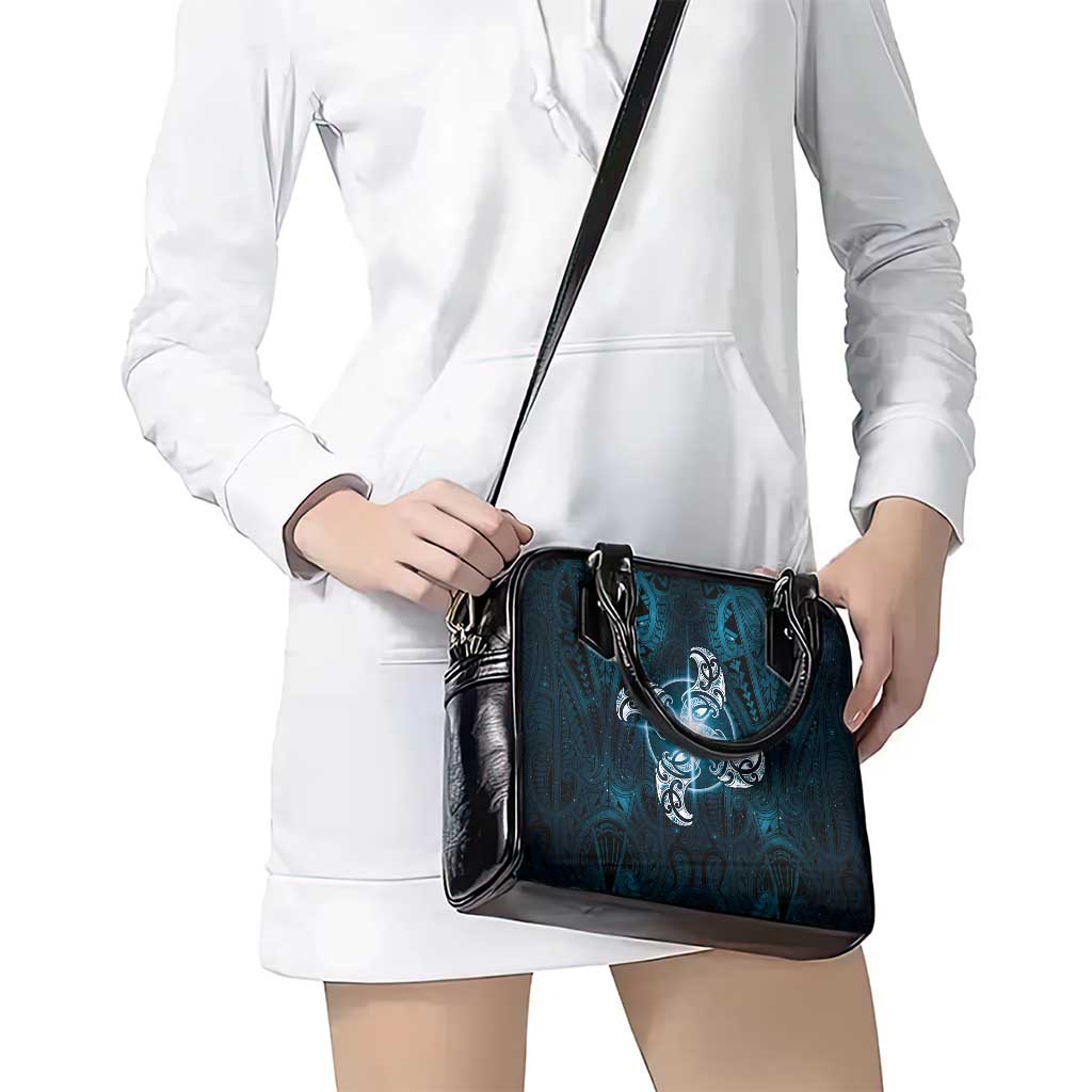 New Zealand Matariki Waita Shoulder Handbag Maori Moko Dark Blue Galaxy LT05 - Polynesian Pride