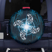 New Zealand Matariki Waita Spare Tire Cover Maori Moko Dark Blue Galaxy LT05 No hole Blue - Polynesian Pride