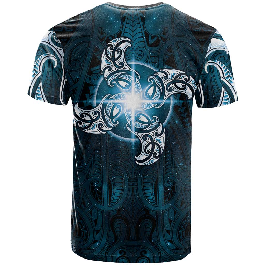 New Zealand Matariki Waita T Shirt Maori Moko Dark Blue Galaxy LT05 - Polynesian Pride