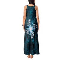 New Zealand Matariki Waita Tank Maxi Dress Maori Moko Dark Blue Galaxy LT05 - Polynesian Pride