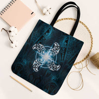 New Zealand Matariki Waita Tote Bag Maori Moko Dark Blue Galaxy LT05 Black Strap One Size Blue - Polynesian Pride