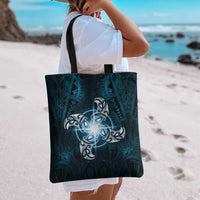 New Zealand Matariki Waita Tote Bag Maori Moko Dark Blue Galaxy LT05 - Polynesian Pride