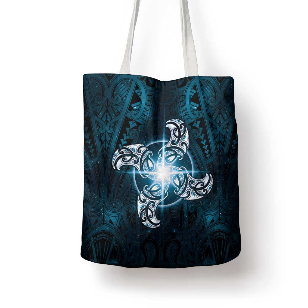 New Zealand Matariki Waita Tote Bag Maori Moko Dark Blue Galaxy LT05 - Polynesian Pride