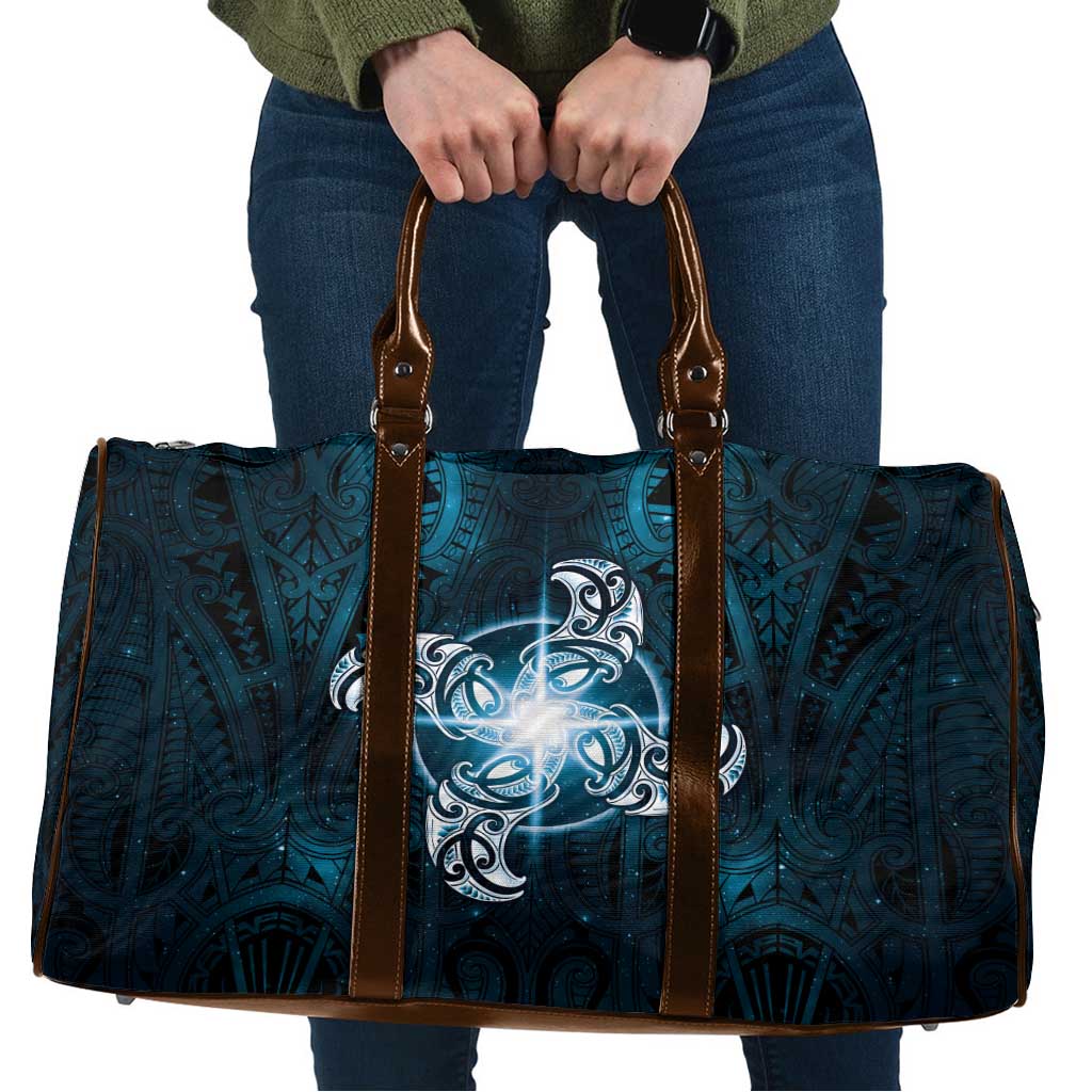 New Zealand Matariki Waita Travel Bag Maori Moko Dark Blue Galaxy