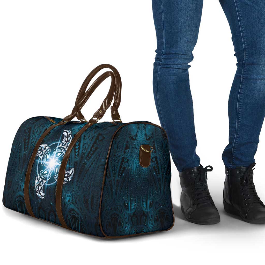 New Zealand Matariki Waita Travel Bag Maori Moko Dark Blue Galaxy