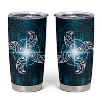 New Zealand Matariki Waita Tumbler Cup Maori Moko Dark Blue Galaxy LT05 Blue - Polynesian Pride