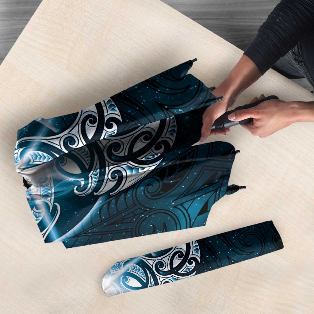 New Zealand Matariki Waita Umbrella Maori Moko Dark Blue Galaxy LT05 - Polynesian Pride