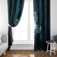 New Zealand Matariki Waita Window Curtain Maori Moko Dark Blue Galaxy LT05 - Polynesian Pride