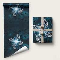 New Zealand Matariki Waita Wrapping Paper Maori Moko Dark Blue Galaxy LT05 58" × 23" Blue - Polynesian Pride