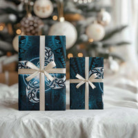 New Zealand Matariki Waita Wrapping Paper Maori Moko Dark Blue Galaxy LT05 - Polynesian Pride