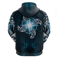 New Zealand Matariki Waita Zip Hoodie Maori Moko Dark Blue Galaxy LT05 - Polynesian Pride