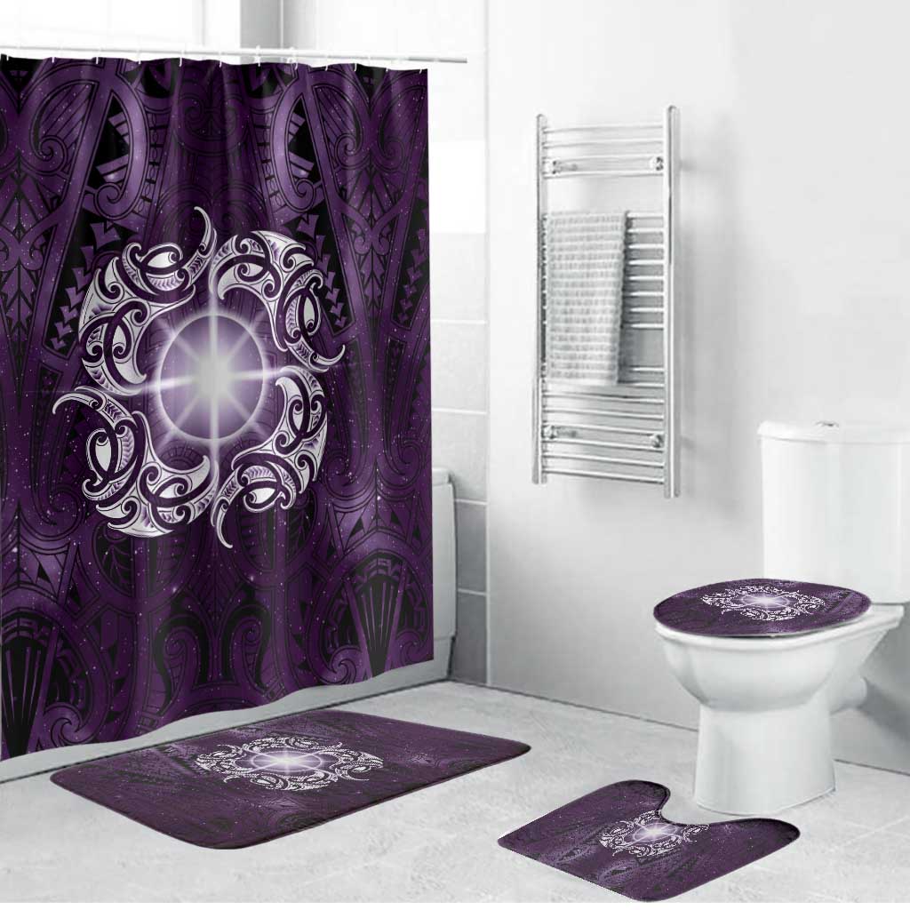 New Zealand Matariki Waipunarangi Bathroom Set Maori Moko Purple Galaxy LT05 Bathroom Set (4 pcs) Purple - Polynesian Pride