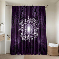New Zealand Matariki Waipunarangi Bathroom Set Maori Moko Purple Galaxy LT05 Shower Curtain Only Purple - Polynesian Pride