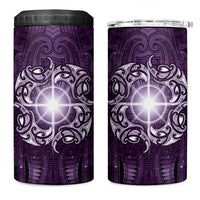 New Zealand Matariki Waipunarangi 4 in 1 Can Cooler Tumbler Maori Moko Purple Galaxy