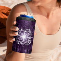 New Zealand Matariki Waipunarangi 4 in 1 Can Cooler Tumbler Maori Moko Purple Galaxy