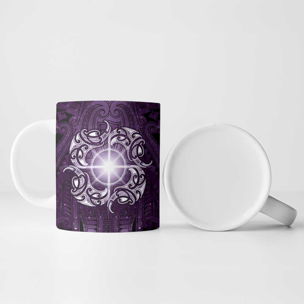 New Zealand Matariki Waipunarangi Ceramic Mug Maori Moko Purple Galaxy LT05 - Polynesian Pride