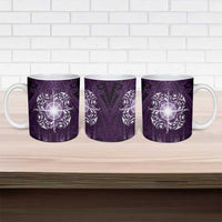 New Zealand Matariki Waipunarangi Ceramic Mug Maori Moko Purple Galaxy LT05 - Polynesian Pride