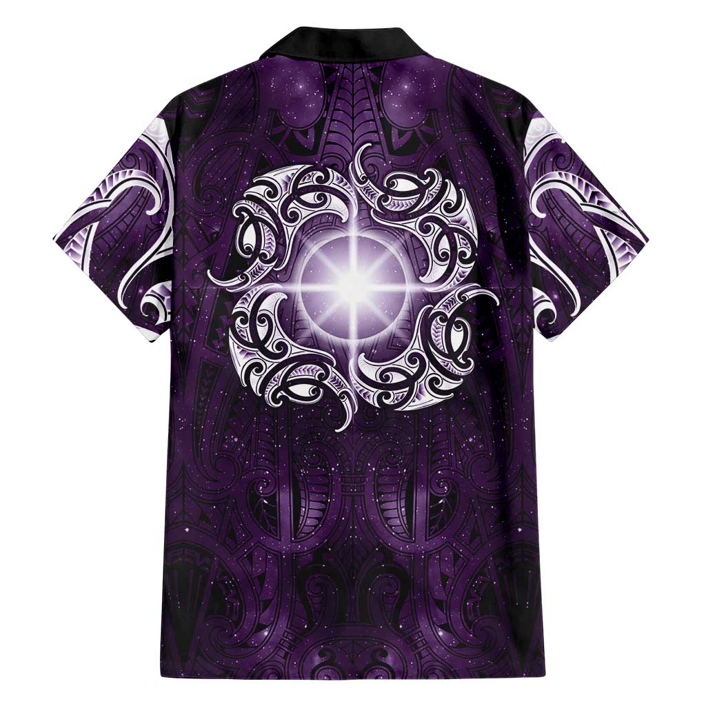 New Zealand Matariki Waipunarangi Family Matching Mermaid Dress and Hawaiian Shirt Maori Moko Purple Galaxy