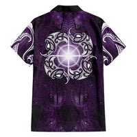New Zealand Matariki Waipunarangi Family Matching Mermaid Dress and Hawaiian Shirt Maori Moko Purple Galaxy
