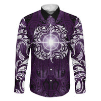 New Zealand Matariki Waipunarangi Family Matching Mermaid Dress and Hawaiian Shirt Maori Moko Purple Galaxy