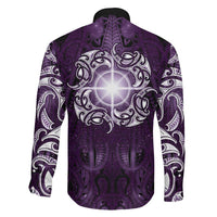 New Zealand Matariki Waipunarangi Family Matching Tank Maxi Dress and Hawaiian Shirt Maori Moko Purple Galaxy
