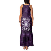 New Zealand Matariki Waipunarangi Family Matching Tank Maxi Dress and Hawaiian Shirt Maori Moko Purple Galaxy